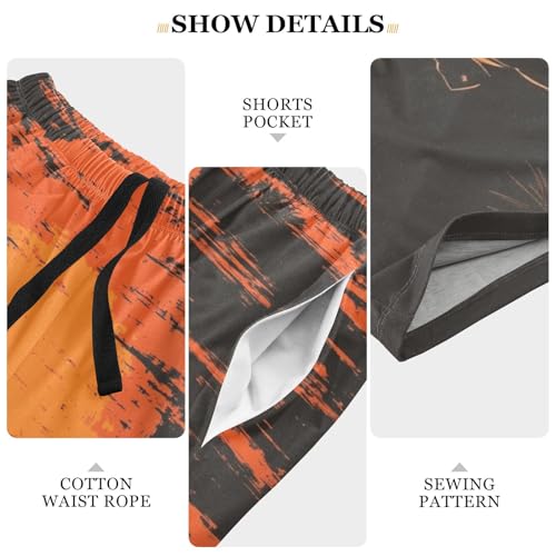 Men's Short Pajama Bottoms Retro Cowboy Sundow Home Casual Sleep Pants3