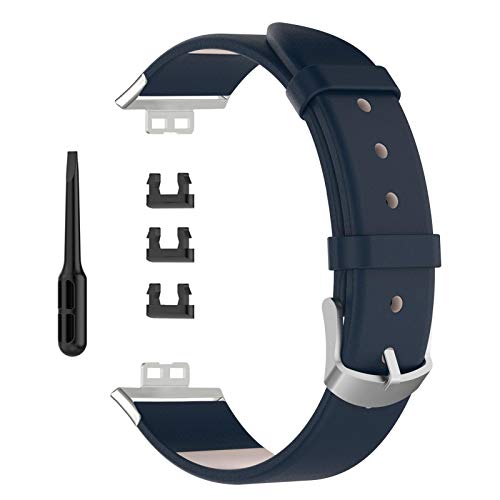 BSTOB Bracelet de Remplacement en Cuir Compatible pour Montre Intelligente Huawei Watch FIT, Bracelets de Montre en Cuir avec Boucle en Acier Inoxydable Cover
