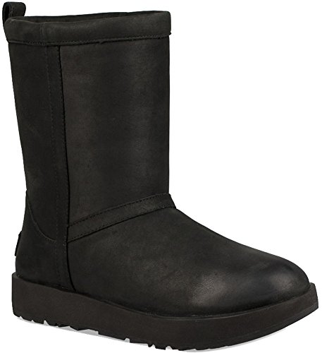 UGG Womens Classic Short L Waterproof Rain Boot Black Size 8