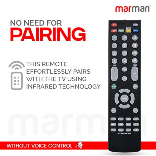 Image of marman Compatible with Smart Tv Remote Control No Voice Command Without Google Assistant Suitable for LED LCD UHD Television - Match The Keys Exactly with Existing Model