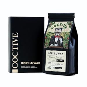 Kopi Luwak Civet Coffee Beans (8.8 oz) – World’s Most Expensive Coffee, Wild-Harvested, From Gayo Sumatra Indonesia- Luxury Gift Set