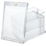 MOXYOY 35PT Magnetic Card Holder, 10 PCS Hard Acrylic Trading Card Protector with UV Protection, Game Card Storage Case for Standard Sport/Game/Trading Cards