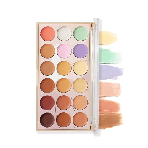 Conceal Blender Palette - Corrector de cobertura completa de 18 colores, paleta de belleza impermeable para ocultar el de la piel