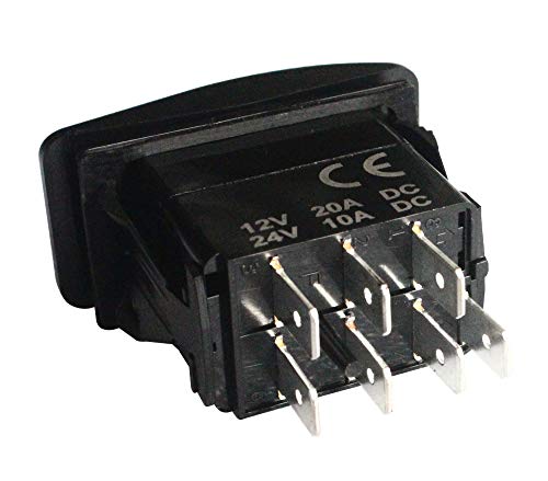 Marine Boat Car 7 Pins 2 Light Blue Led On-Off-On Rocker Switch Dpdt Waterproof 12V 24V #TOP5