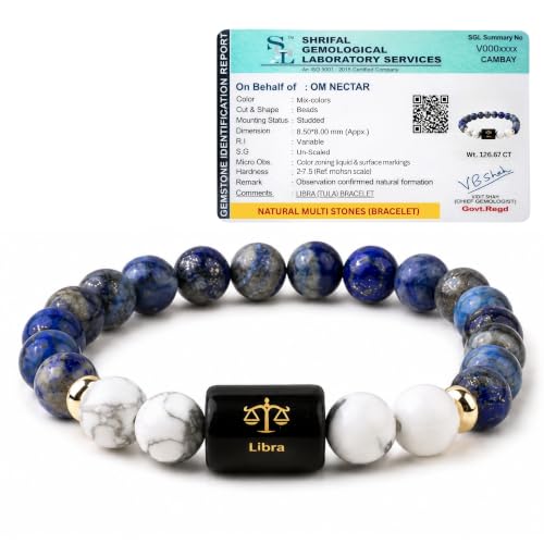 Image of Rashi Bracelet for Men & Women | Original Certified Healing Crystal for Confidence, Motivation & Positive Energy | Zodiac Bracelet for Men & Women | Astrology Gift For Everyone