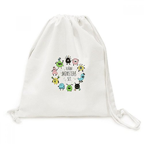 Sac à dos cordon univers alien monstre toile sac de sport et de loisirs imprimé