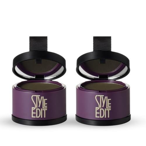 Image of Style Edit Root Touch Up Powder | Temporary Hair Color for Gray Roots and Thinning Hair | Salon-Quality, Transfer-Resistant Hair Concealer | Black, 0.13 oz (Pack of 2)