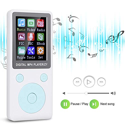 Draagbare MP3-speler, 8 GB, 1,8 inch Bluetooth 4.2, digitale audiospeler, MP4-spraakrecorder, muziekspeler met hoofdtelefoon, ondersteuning tot 32 GB, ronde toetsen (wit) - Image 3