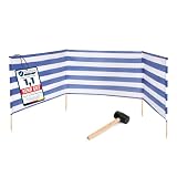 Garronda 4 m Windschutz Strand mit Gummihammer GAEX001 Streifen