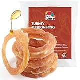 TailParty Turkey Tendons for Dogs with Fish Oil & Taurine: 8 oz Dog Healthy Treats, All Natural Dental Chew Rings, Long-Lasting Training-Reward Snacks for Health-Conscious Pet Owners