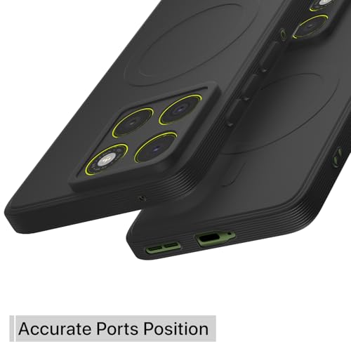 Image of Outlouders Back Cover for Motorola Moto Edge 70 5G Soft Matte Silicone Cover with Slim Fit | Mag-Safe Logo (Not Mag-Safe Compatible) | Shockproof | Camera Protection Bumper Case (Black)