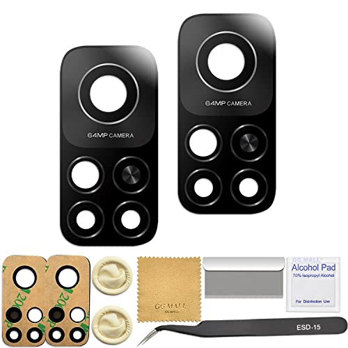 GG MALL 2 Pack Cristal Lente De Cámara para Xiaomi Mi 10T Repuesto Tapa Original Trasera Vidrio Kit de Reparación Cover