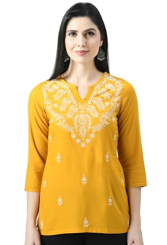 Image of QAZMI Women's Cotton Straight Embroidered Kurti