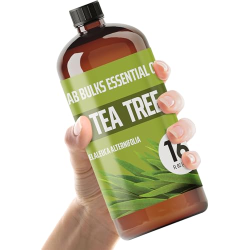 Lab Bulks Essential Oil Aceite esencial de árbol de té, botella grande de 16 onzas para difusor, cara, cabello, aromaterapia y espray de árbol de té (473 ml)