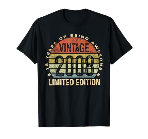 Vintage 2008 Limited Edition 18-Year-Old 18th Birthday T-Shirt