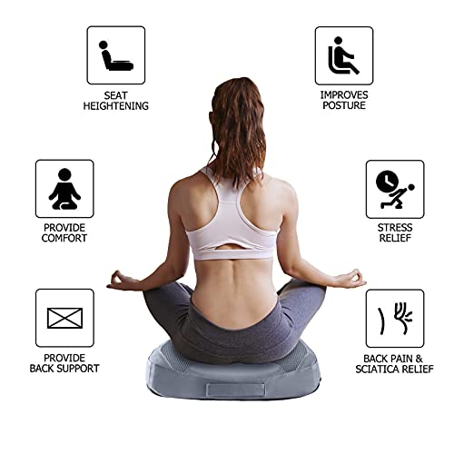 Qyilay Car Memory Foam Heightening Seat Cushion For Short Drivers,Hip/Tailbone/Lower Back Pain Relief Driving Booster Seat For Adults,For Truck,Suv,Office Chair,Wheelchair,Etc.(Grey) #TOP4
