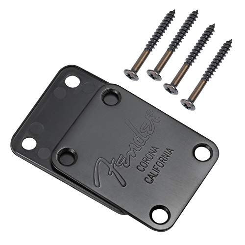 geneic Plaque de manche et vis pour guitare électrique Stratocaster Tele S T TL - Chrome ou noir Cover
