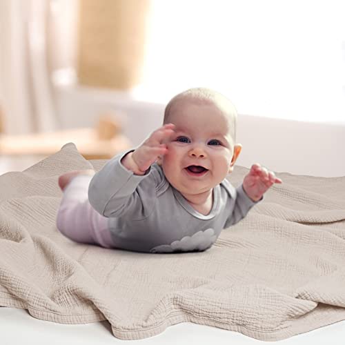 Lulu Moon Muslin Quilt Blanket, Crib Blanket For Baby And Toddler,47X47 Inches thumb #4