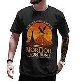 One Does Not Simply Walk Movie Shirt for Fan - Fun Run Earth Map Graphic Tshirt Women - Rings Christmas Shirts for Men - Xmas Tee for Rule Them All - Adventure Classic Movie T Shirt Men (Black-2XL)
