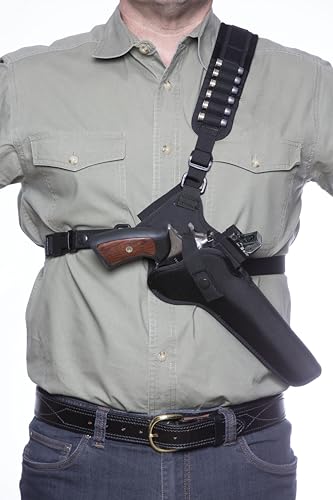 Diamond D Outdoors - Denali Chest Holster for Large Revolver up to 8 3/8” Barrel w/Reflex Sight Cut Down, 357/41/44/454