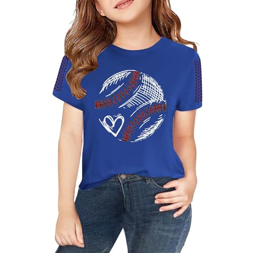 Girls Boys Short Sleeve Tops Baseball Graphic Crew Neck Teen Summer Tee Preppy T-Shirts Casual Loose Soft Clothes2