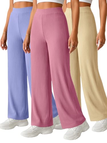 Image of Pinkmint Women's Poly Lycra Trouser, High Waist Flared Korean Trousers, Trendy Casual Wear for Daily & Travel Use (Available in Plus Size)