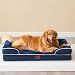 EHEYCIGA Orthopädisches Hundebett Grosse Hunde, 112x81cm, Memory Foam Hundekorb XL, Waschbar Hundesofa Wasserdicht rutschfest, Hundecouch mit Hohem Rand, Marineblau