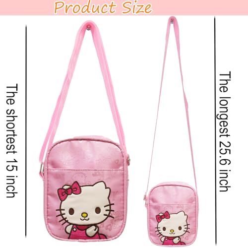 ratote Cute Pink Mini Purse for Girls, Canvas Stuff Wallet and Small Crossbody Bag - image 5