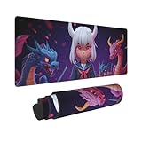 Grand Tapis de Souris Gamer 800x400mm Tapis Souris XXL, Lavable Fille d'anime Mousepad Gaming avec Bords Cousus et Base en Caoutchouc Antidérapante, pour Gamer/PC/Ordinateur/Personnel de Bureau, P2137