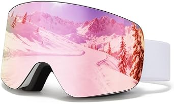 VCOROS Snowboard Ski Goggles Men Women Frameless Anti Fog OTG Snow Goggles Skating Skiing Snowmobile Detachable Lens