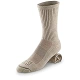 Guide Gear Lightweight Performance Crew Socks for Men and Women, Outdoor, Hiking, Running, Walking, Trekking, Sports, 1 Pair Oatmeal LARGE