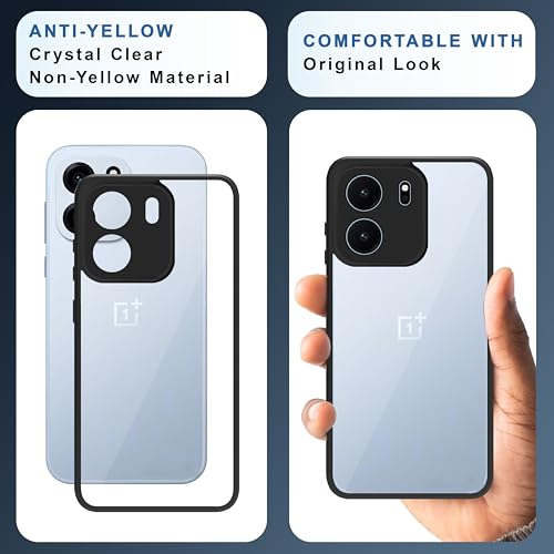 Image of CEDO Backcover for OnePlus Nord CE 6 (5G) | Camera Protection Bump Shockproof Edge | Ultra Hybrid Transparent Acrylic Clear TPU+PC Hard Backcase Cover (Black)