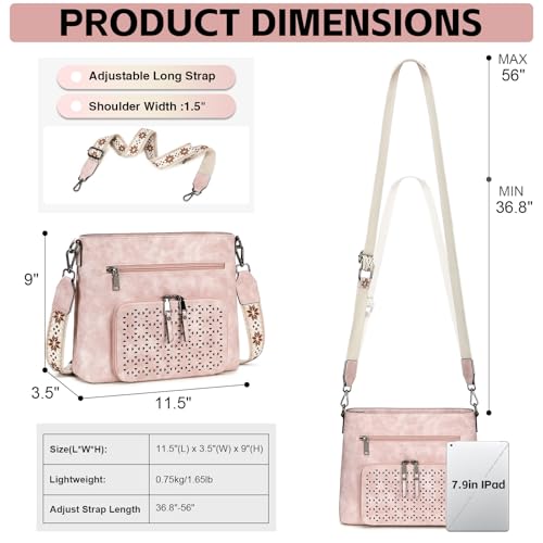 Crossbody Purse for Women, Medium Crossbody Bags, Multi Pocket PU Leather Cross Body Bag Woman Built in with RFID Wallet by YIQUN - Used condition - Image 7