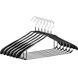 【Amazon.co.jp 限定】【整理収納アドバイザー推薦】チチロバ(TITIROBA) ハンガー スーツ コート ジャケット かたくずれ防止 すべらない 跡がつかない おしゃれ 6本組 ブラック YJ-02-H-6