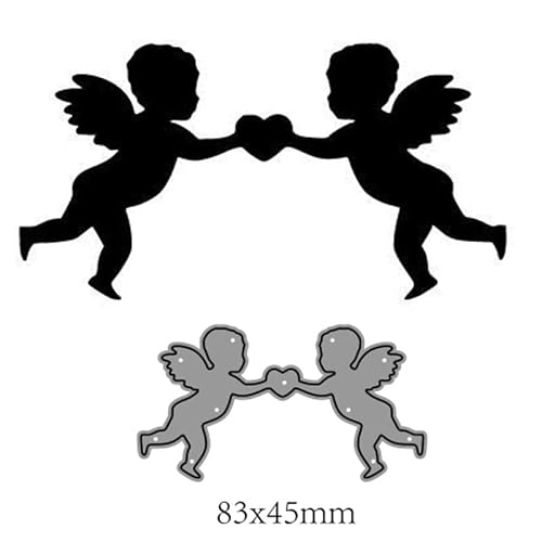 Metal Beautiful Angel With Wings Cutting Dies, Fairy With Wings Die Cuts Embossing Stencils Template Mould For Card Scrapbooking And Diy Craft - Cute Love Angels C232 #TOP1