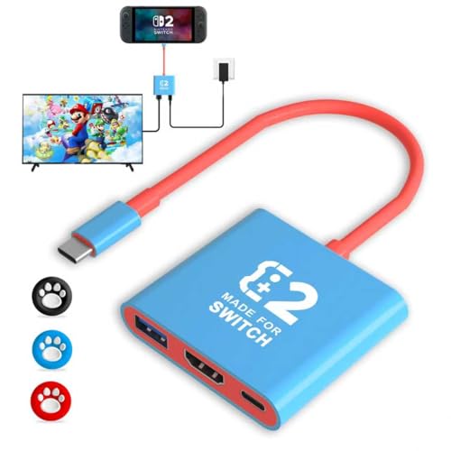 QIHEBEN Switch 2用ドック【2025年新モデル】3in1多機能ドッキングステーション 4K@60Hz/USB3.0/PD100W急速充電 テレビ接続出力 持ち運び便利 スイッチOLED/標準モデル対応 遅延なし 小型軽量 マルチシステム互換 タイプC充電器 ドック替え用