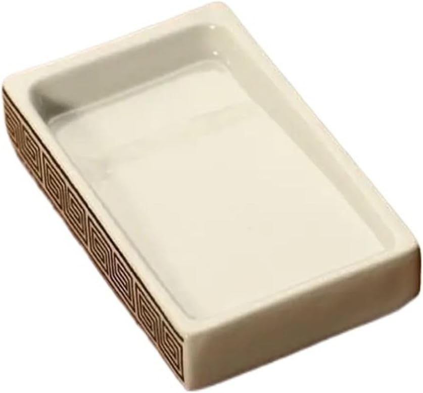 White Porcelain Inkstone Table Portable Ink Cartridge Platform Students with Calligraphy Butterfly(Small)