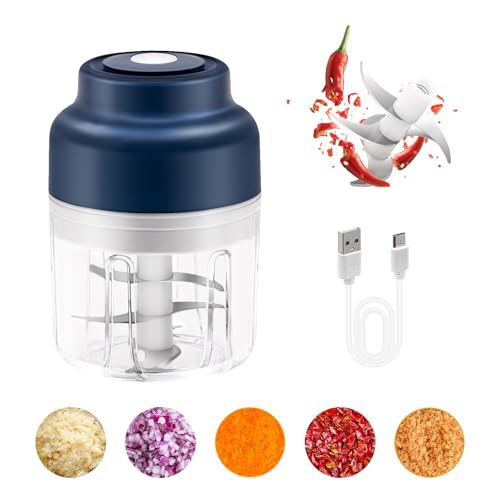 Electric Food Chopper,Mcbazel 320ML Mini Wireless Portable Garlic Grinder,USB Rechargeable Food Chopper for Vegetable/Meat/Small Food Processor