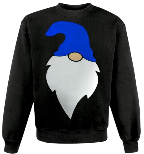 Image of The Dragons Den Adults Scandanavian Festive Gonk Gnome Nordic Santa Claus Black Unisex Christmas Jumper [Royal Blue - Large]