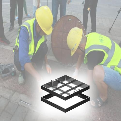 Invisible Septic Tank Lid Square 12 16 24 26 32 34 36 38 40 Inch, Commercial Stainless Steel Manhole Sewage Basin Covers, Load 5700 Lbs for Pavement/Parking Lot/Dock(23.6x27.6in/60x70cm)