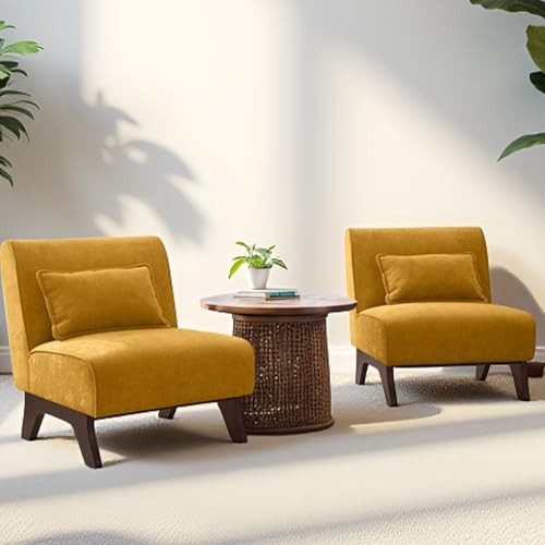 Womina Set of 2 Upholstered Armless Accent Chair,Modern Comfy Living