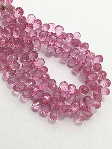 Pink beads facetadas en gotas de 6mm a 7mm para abalorios de joyería artesanal y gemstone beads