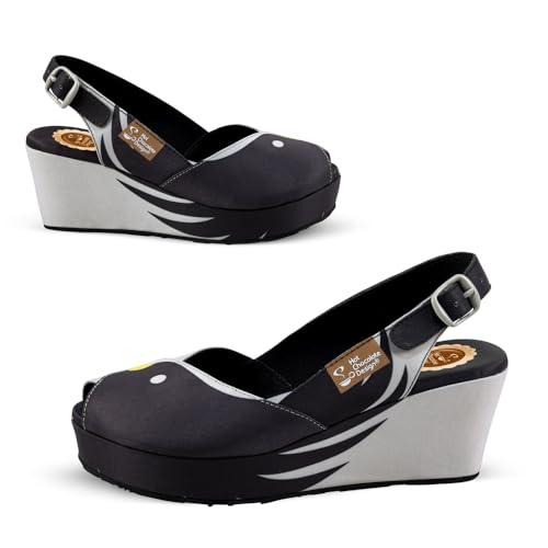 Image of Hot Chocolate Design Funky Women's Peep Toe Wedge Sandals