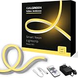 Galgreen Neon Rope Lights, 16.4ft Rope Lights with Dimmable Remote and Adapter, Waterproof Flexible