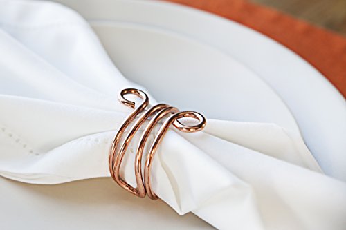 Alchemade Set Of 4 Copper Wire Napkin Rings - Elegant Napkin Rings Holders For Thanksgiving, Christmas, Holidays, Weddings, Parties, Events And Special Dinners #TOP3