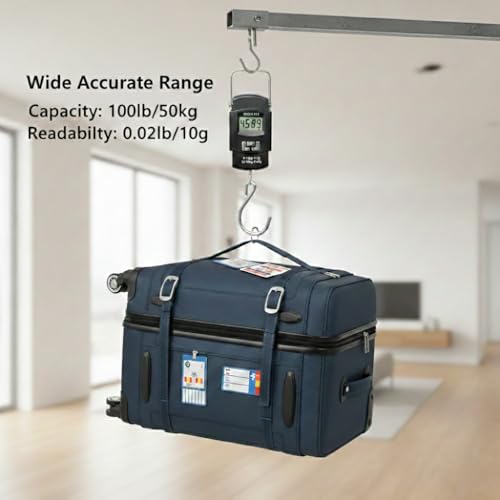 Image of RORIAN Electric Portable Digital Hanging Scale - 110lb /50kg High Precision Portable Hook Scale with Backlit LCD for Travel and Home - Multi-Purpose Use (Black S1) (3 Months Warranty)