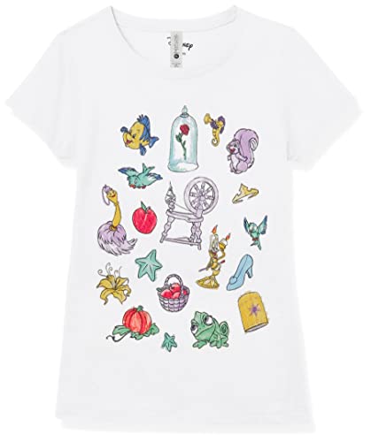 T-shirt fille Disney princesses blanc S pour l'école et les sorties de week-end