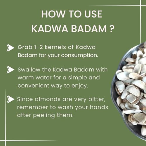 Image of Khyati Naturals Kadwa Badam | Premium Bitter Almonds | Sugar Badam Seeds for Diabetes | Sky Fruit Mahogany Seeds | Raw & Natural Superfood for Health, Cooking, Baking & Supplements (250g)