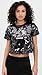 endless rose Women's Sequin Crop Top, Black, Small