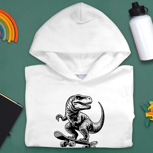 Azeeda 'Dinosaur on a Skateboard' Children's Hoodie/Hooded Sweater (KO045589)3